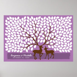 Deer Heart Guest Book Poster - 250 Spaces