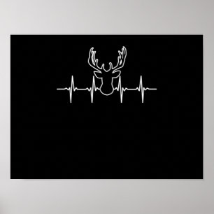 Deer Heartbeat Hunting Season Hunter Hunt Lover Gr Poster