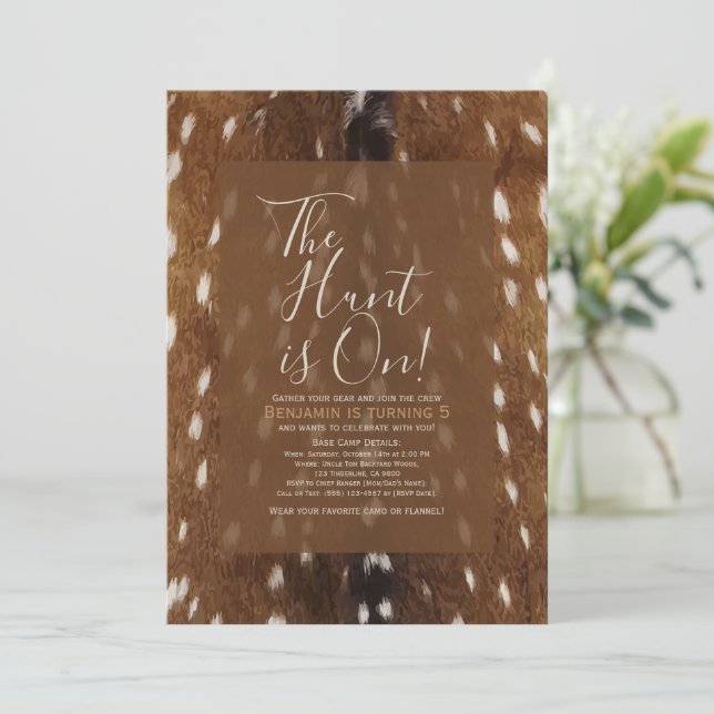 Deer Hide Print Ivitation Invitation (Standing Front)