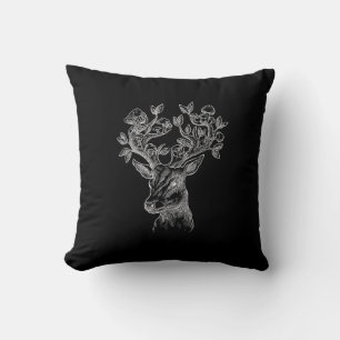 Deer Horn Mushroom Cottage Goblincore Vintage Aes Cushion
