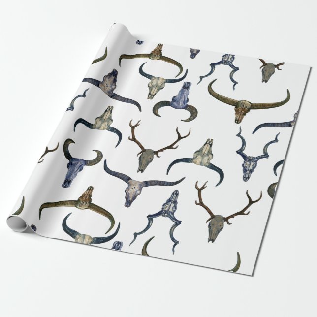 Deer Horn Pattern Wrapping Paper (Unrolled)