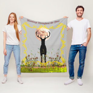 Deer Hunt Cabin Decor Customisable Gift Fleece Blanket