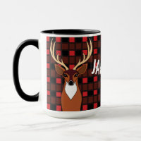 Deer Hunter Antlers Plaid Personalised
