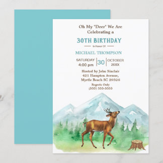 Deer Hunter Any Age Birthday Invitation