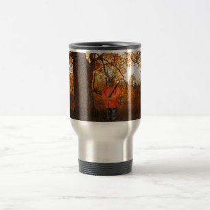 deer hunter big buck with rifle travel mug