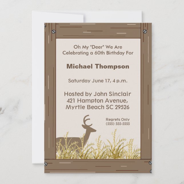 Deer Hunter  Birthday Invitation (Front)