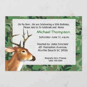 Deer Hunter  Birthday Invitation