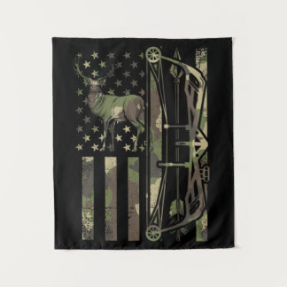 Deer hunter bow hunting tapestry