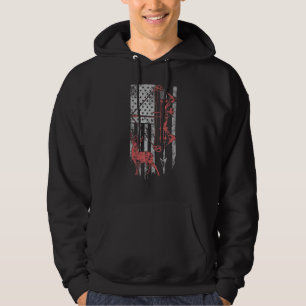 Deer Hunter Bow Vintage Distressed American Flag P Hoodie