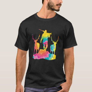 Deer Hunter Deer Stuff Tie Tye Reindeer Catching D T-Shirt