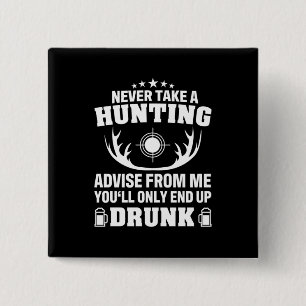 Deer Hunter Drinking 15 Cm Square Badge