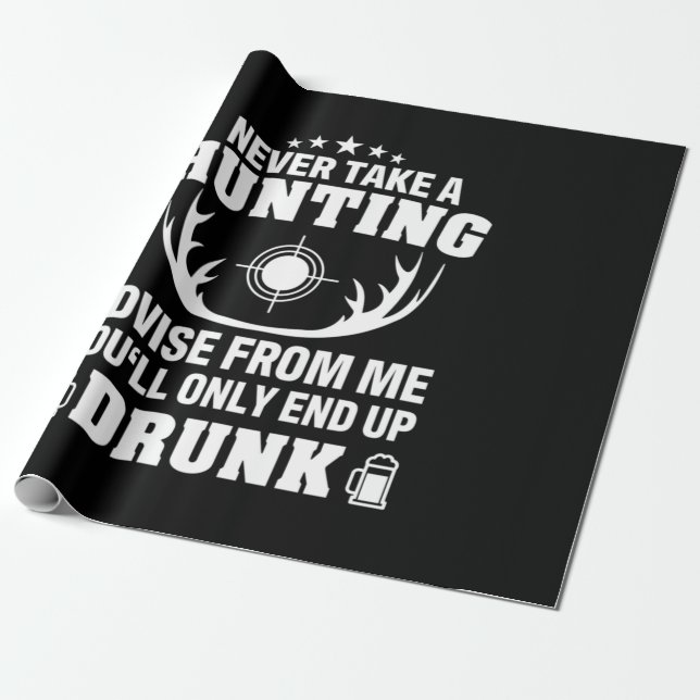 Deer Hunter Drinking Wrapping Paper (Unrolled)