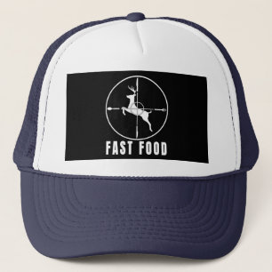 DEER HUNTER FUNNY HUNTING FAST FOOD  TRUCKER HAT
