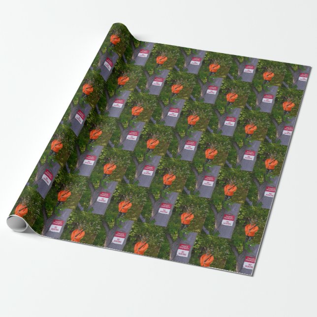 deer hunter in woods wrapping paper (Unrolled)