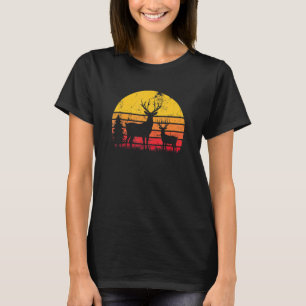 Deer Hunter Red Deer Hunting Forest Hunting Retro T-Shirt