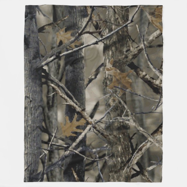 DEER HUNTERS CAMO 1 FLEECE BLANKET (Front)