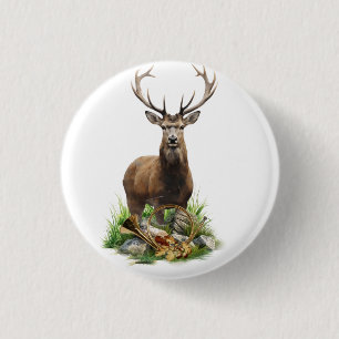 Deer Hunting 3 Cm Round Badge