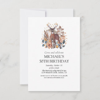 Deer Hunting Adult Birthday Party Invitation