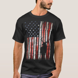 Deer Hunting American Flag Gift for Whitetail Buck T-Shirt