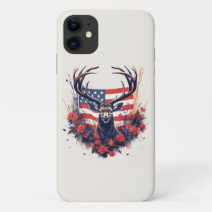 Deer Hunting American Flag USA Proud Hunter iPhone 11 Case