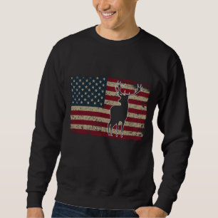 Deer Hunting American Flag USA Proud Hunter Gift I Sweatshirt