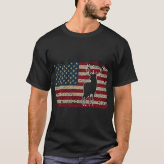 Deer Hunting American Flag Usa Proud Hunter Gift I T-Shirt