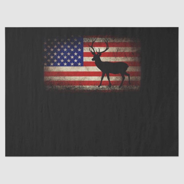 Deer Hunting American Flag USA Proud Hunter Tissue Paper (Front)