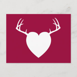 Deer Hunting Antlers heart Postcard