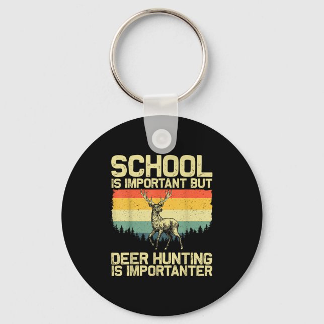Deer Hunting Art For Kids Boys Wildlife Hunter Dee Key Ring (Front)