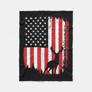 Deer Hunting Art For Men Women Buck Elk Hunter Dee Fleece Blanket
