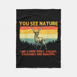 Deer Hunting Art For Men Women Wildlife Hunter Dee Fleece Blanket