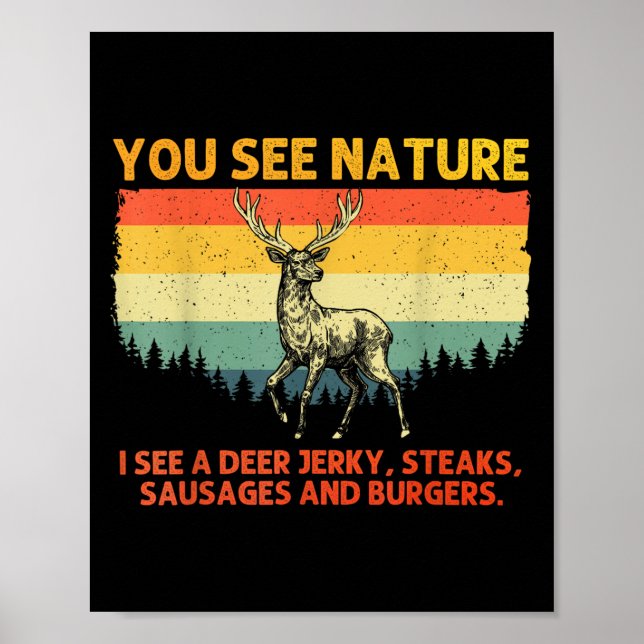 Deer Hunting Art For Men Women Wildlife Hunter Dee Poster (Front)