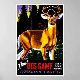 Deer Hunting Art Hunt Big Game Poster Tom Hall