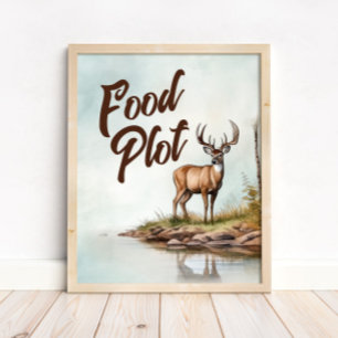 Deer Hunting Birthday Food Plot Table Sign