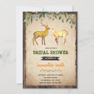 Deer hunting bridal shower invitation