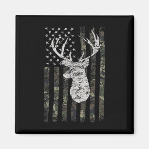 Deer Hunting Camo American Flag Magnet