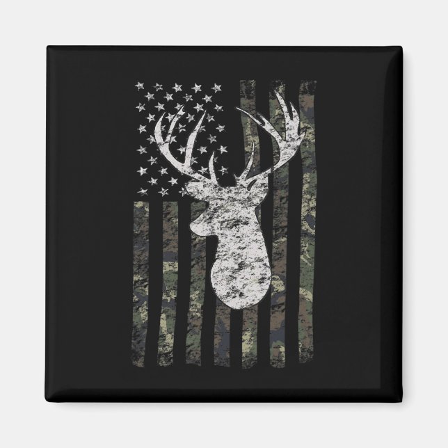 Deer Hunting Camo American Flag  Magnet (Front)