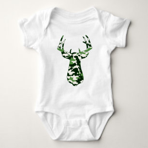 Deer Hunting Camo Buck Baby Bodysuit