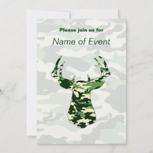 Deer Hunting Camo Buck Invitation