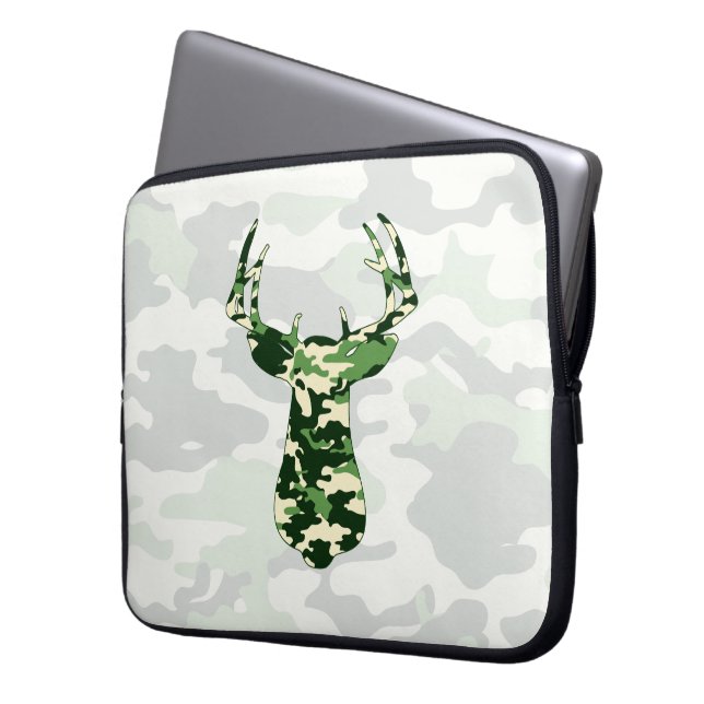 Deer Hunting Camo Buck Laptop Sleeve (Front Left)
