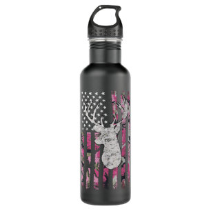 Deer Hunting Camo Pink Camouflage American Flag Bu 710 Ml Water Bottle