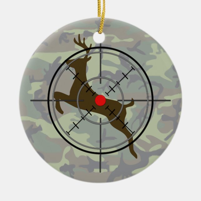Deer Hunting Camouflage Christmas Ornament (Front)