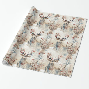 Deer Hunting Christmas Antlers Wrapping Paper