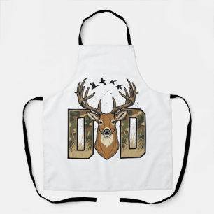 Deer Hunting Dad Camo Buck Vector Shirt Design_1 Apron