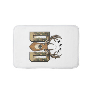 Deer Hunting Dad Camo Buck Vector Shirt Design_1 Bath Mat
