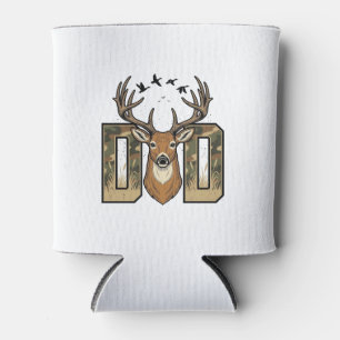 Deer Hunting Dad Camo Buck Vector Shirt Design_1 Can Cooler