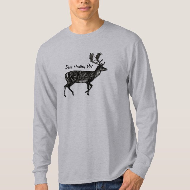 Deer Hunting Dad Custom Name or Slogan T-Shirt (Front)