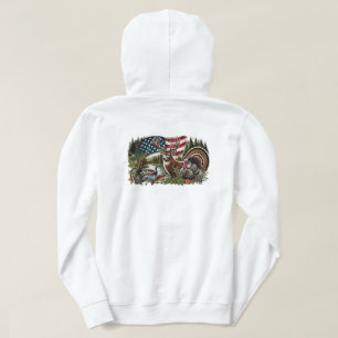 Deer Hunting Duck Fishing USA Flag Hoodie