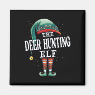 Deer Hunting Elf Christmas Group Xmas Pajama Party Magnet
