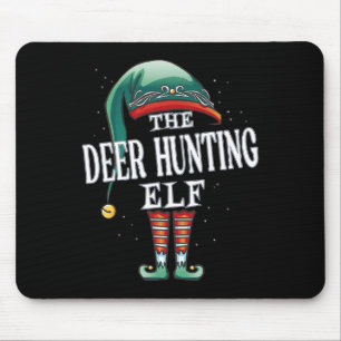 Deer Hunting Elf Christmas Group Xmas Pajama Party Mouse Mat